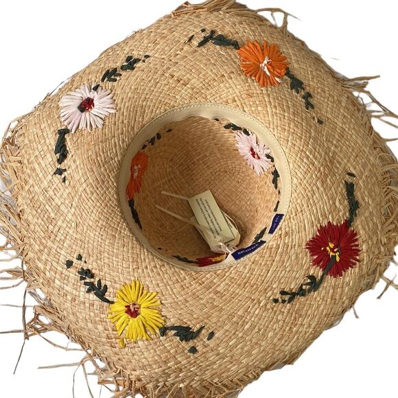Hat Attack Charlotte Embroidered Floral Sunhat UPF 50+ Fringe Adjustable main image 11